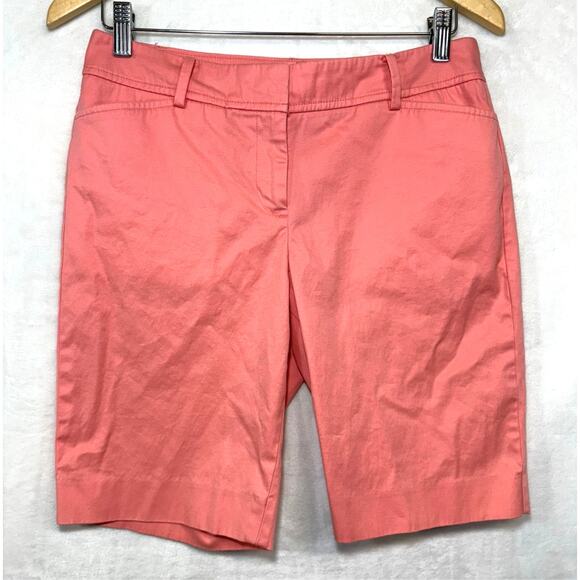 Talbots 4 Perfect Shorts Peach Pink Bermuda Formal Golf Party Preppy Posh Summer - Picture 1 of 10